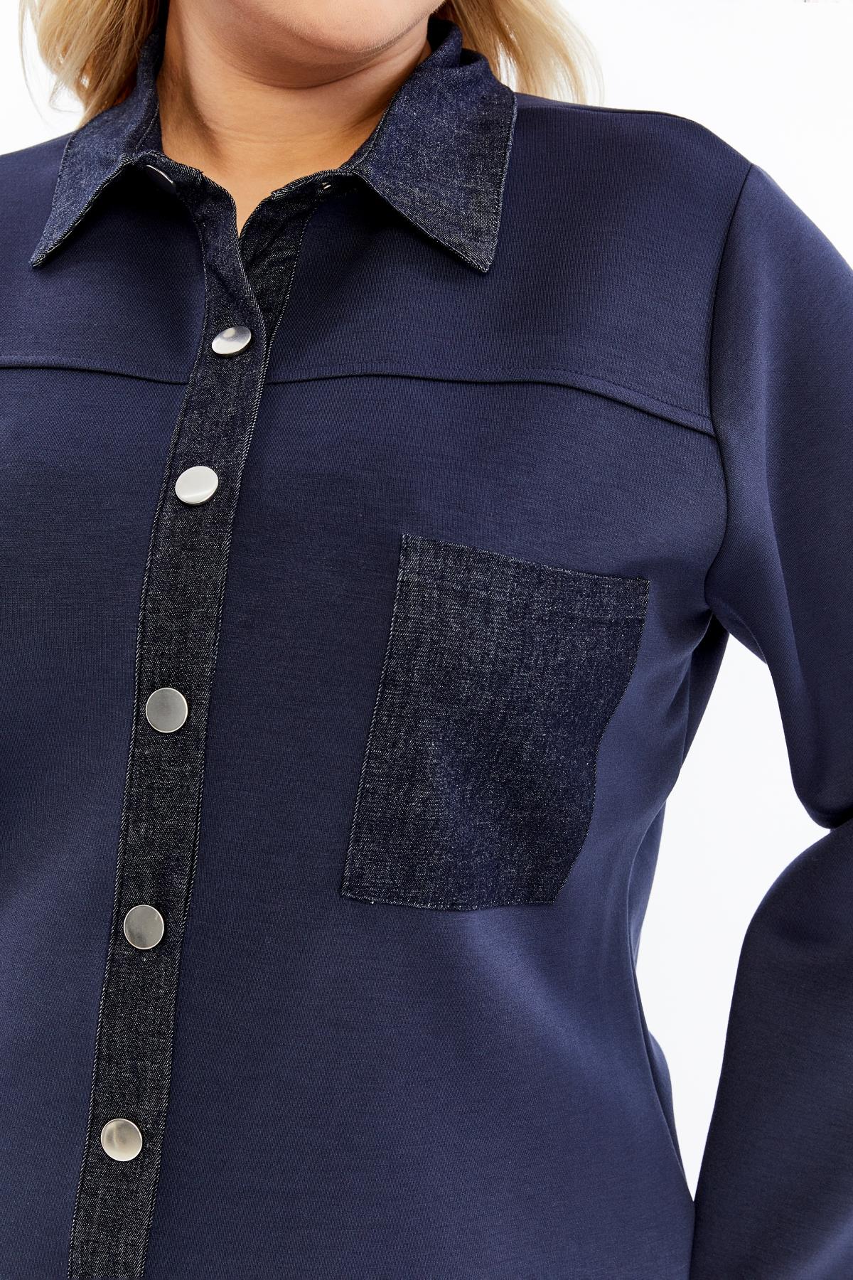 Kot Garnili Büyük Beden Ceket Lacivert