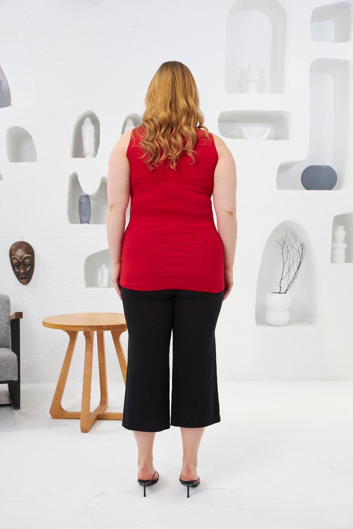 Ön Çıtçıtlı Büyük Beden Atlet Kırmızı