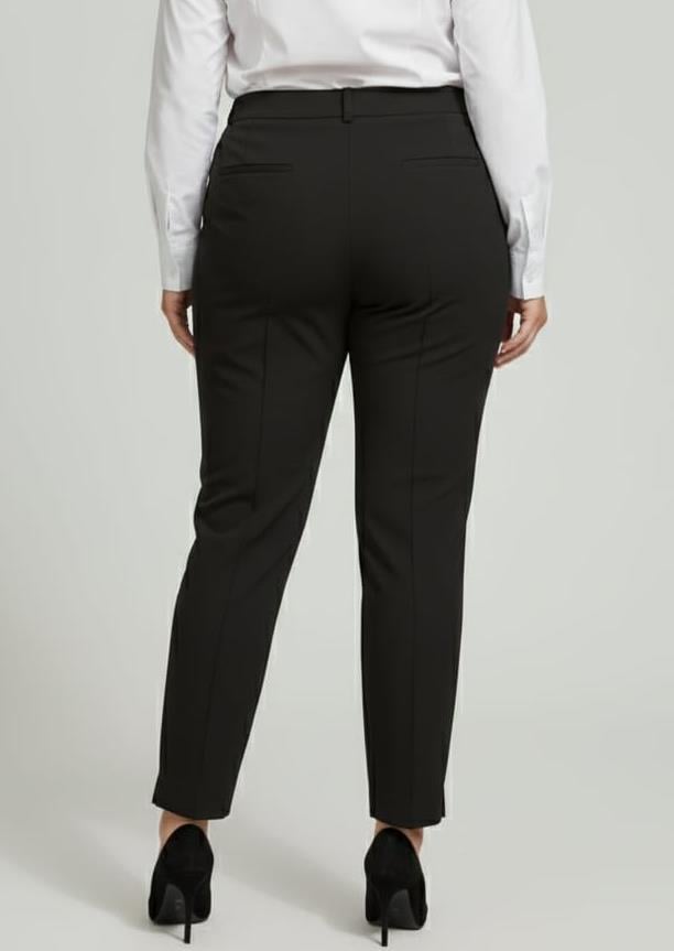 Önü Fitilli Büyük Beden Kumaş Pantolon Siyah