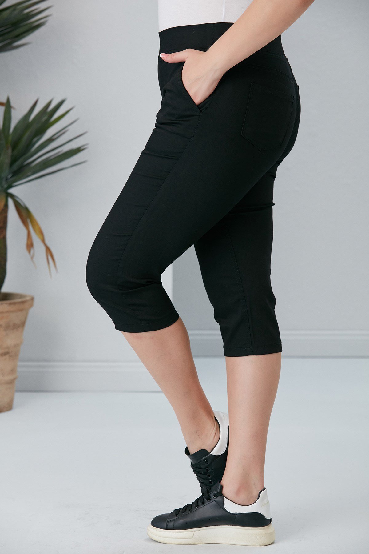 Rmg Beli Lastikli Büyük Beden Siyah Kapri