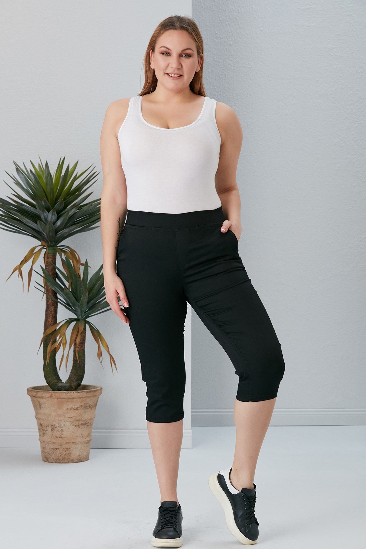 Rmg Beli Lastikli Büyük Beden Siyah Kapri