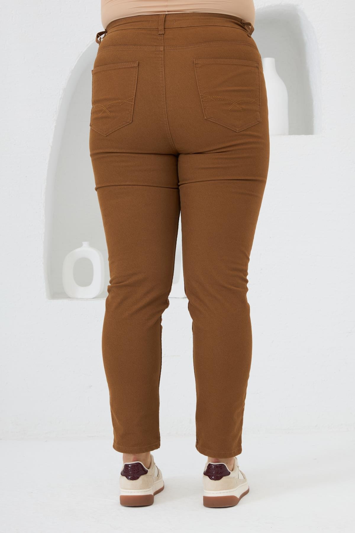 RMG Büyük Beden Camel Pamuk Pantolon