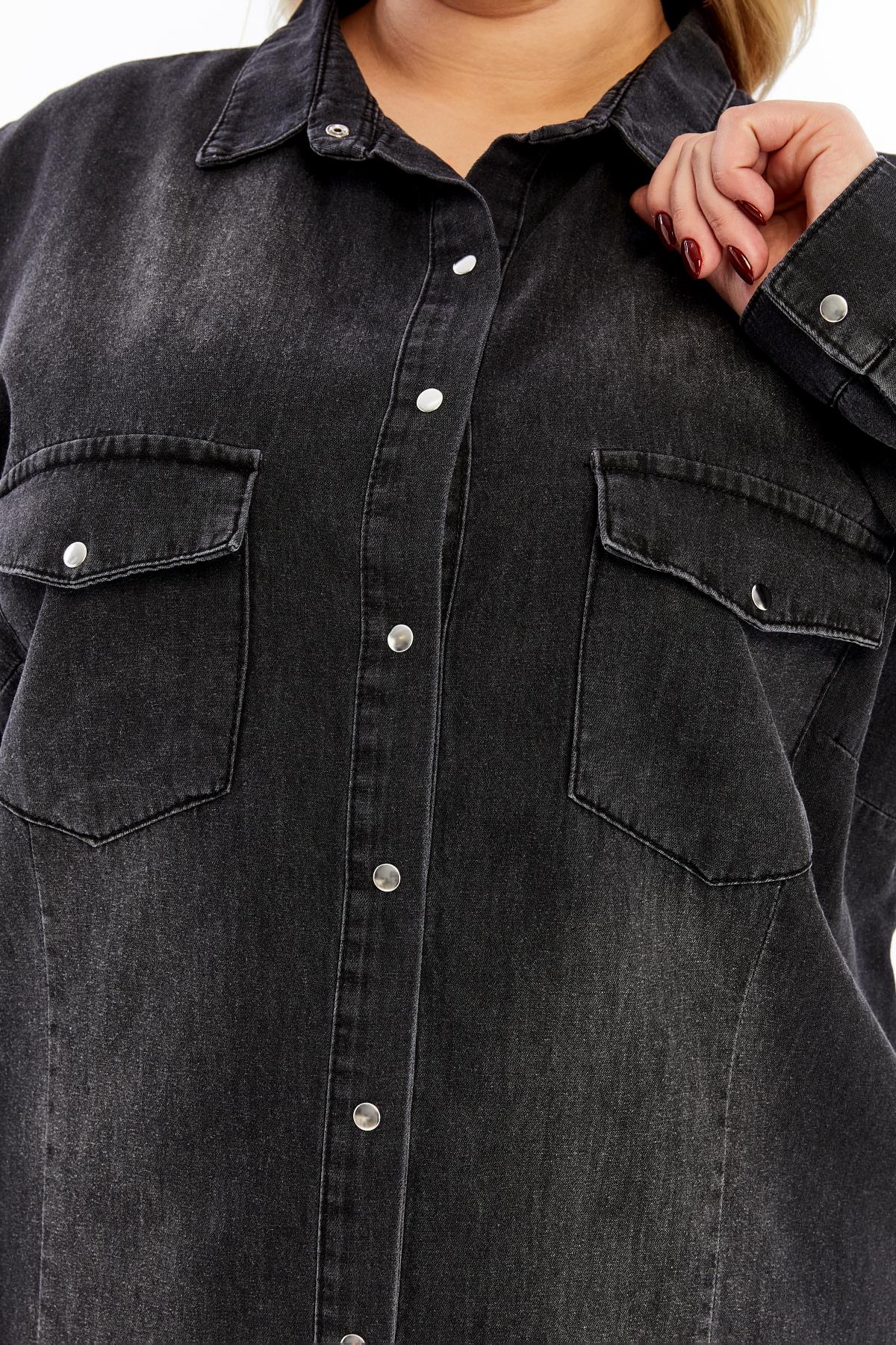 Rmg Büyük Beden Füme Gömlek