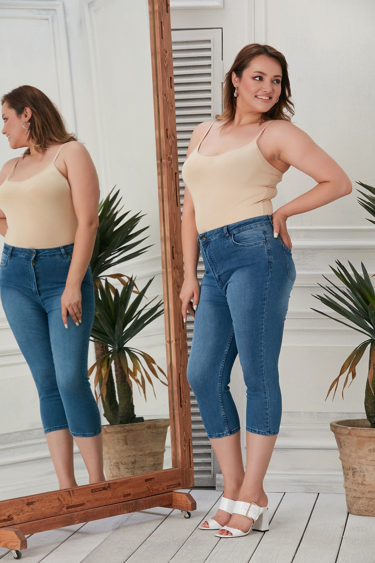 Rmg Büyük Beden Mavi Kot Kapri