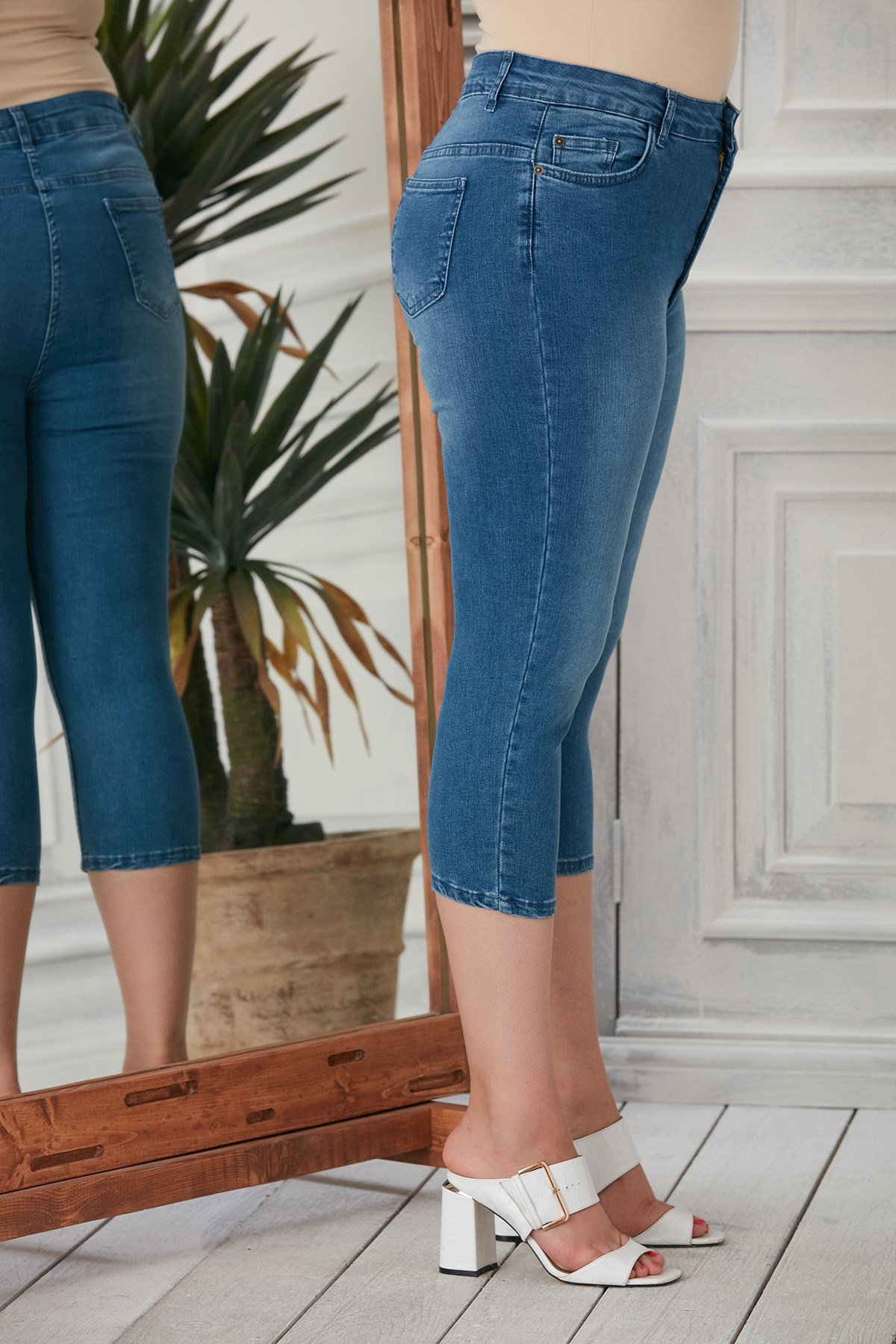 Rmg Büyük Beden Mavi Kot Kapri