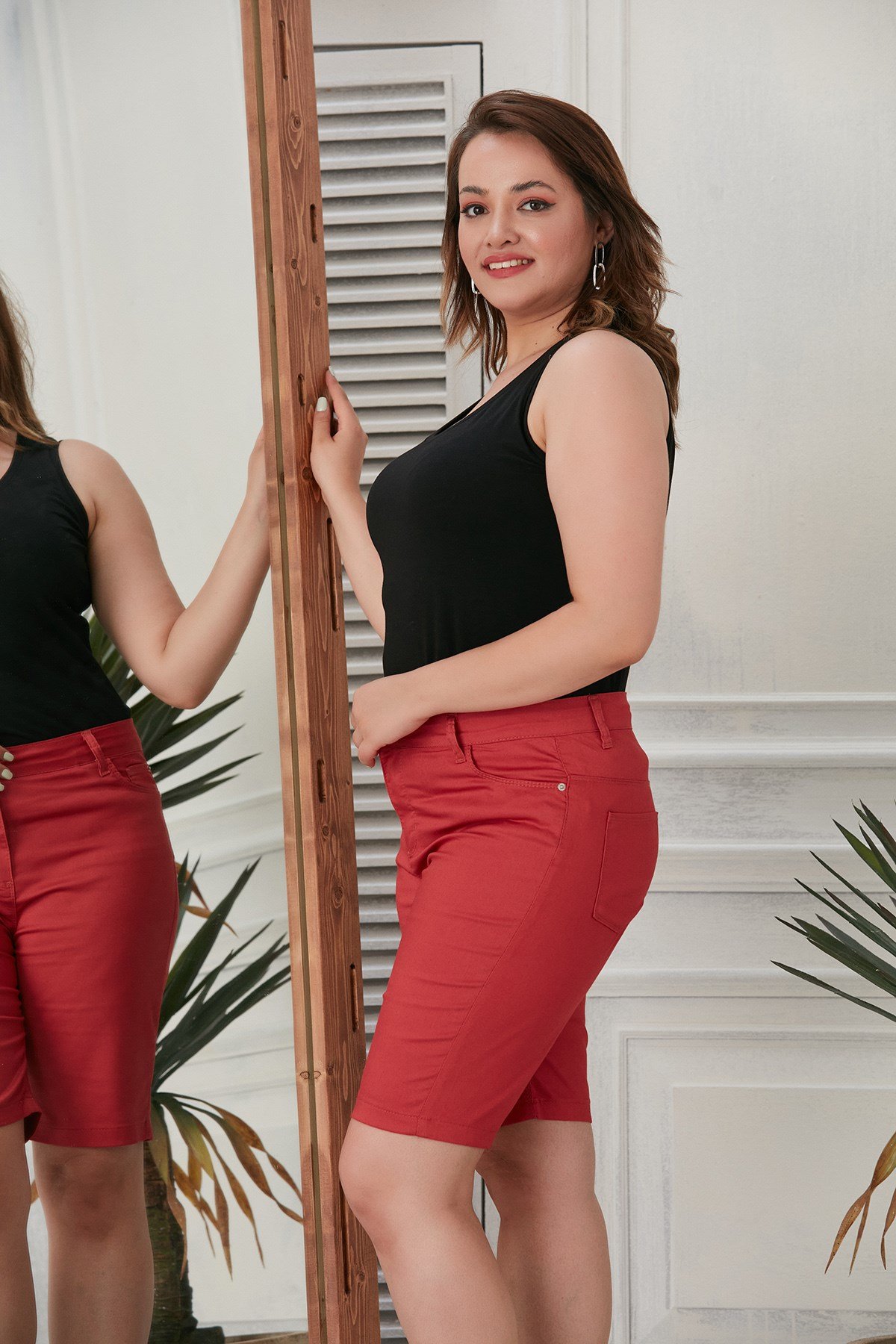 Rmg Büyük Beden Mercan Pamuk Şort