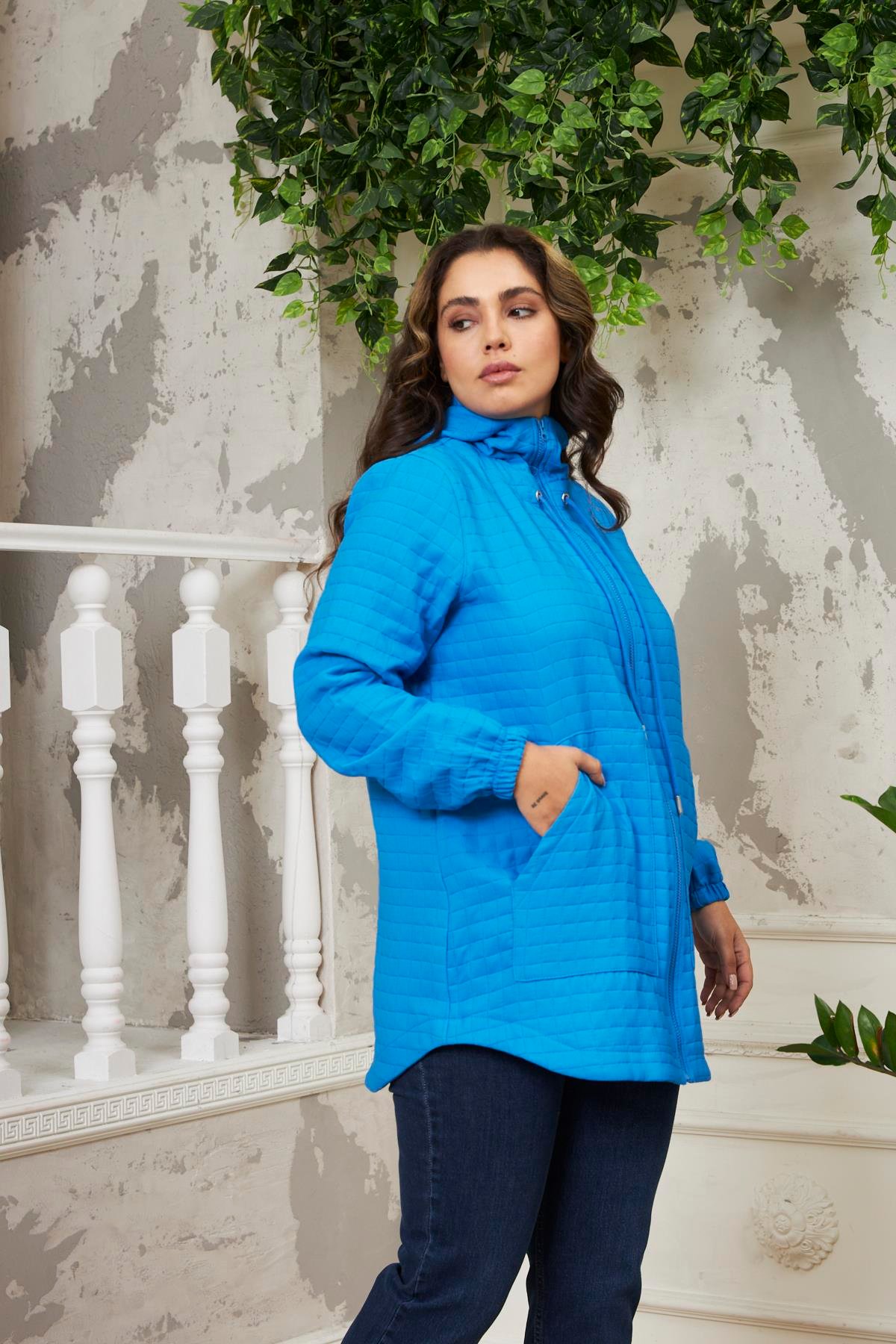 Rmg Kapıtone Büyük Beden Saks Ceket