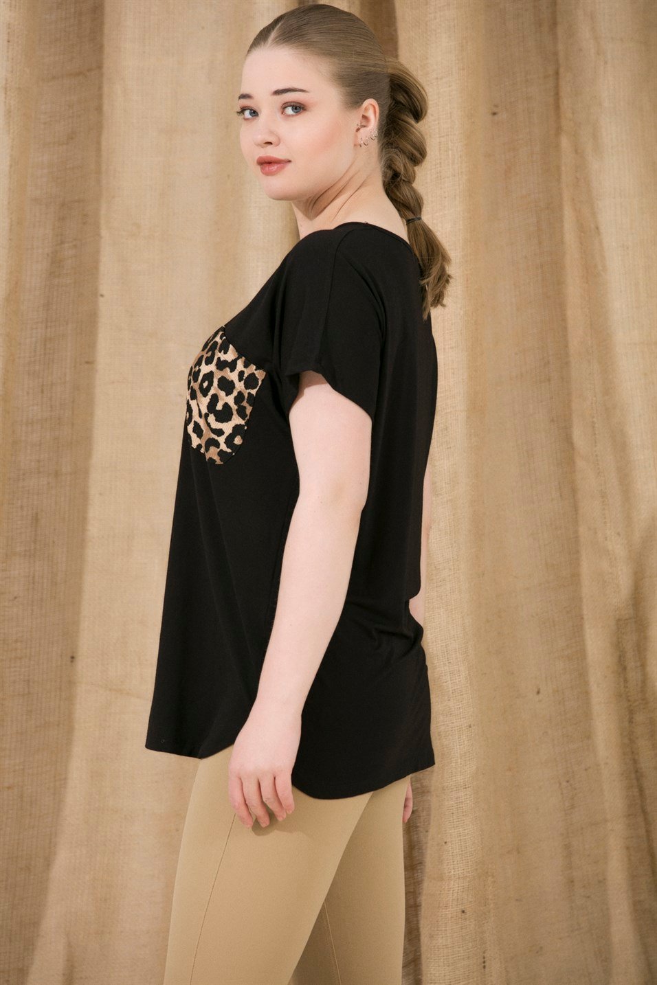 Rmg Leopar Garnili Büyük Beden Tişört