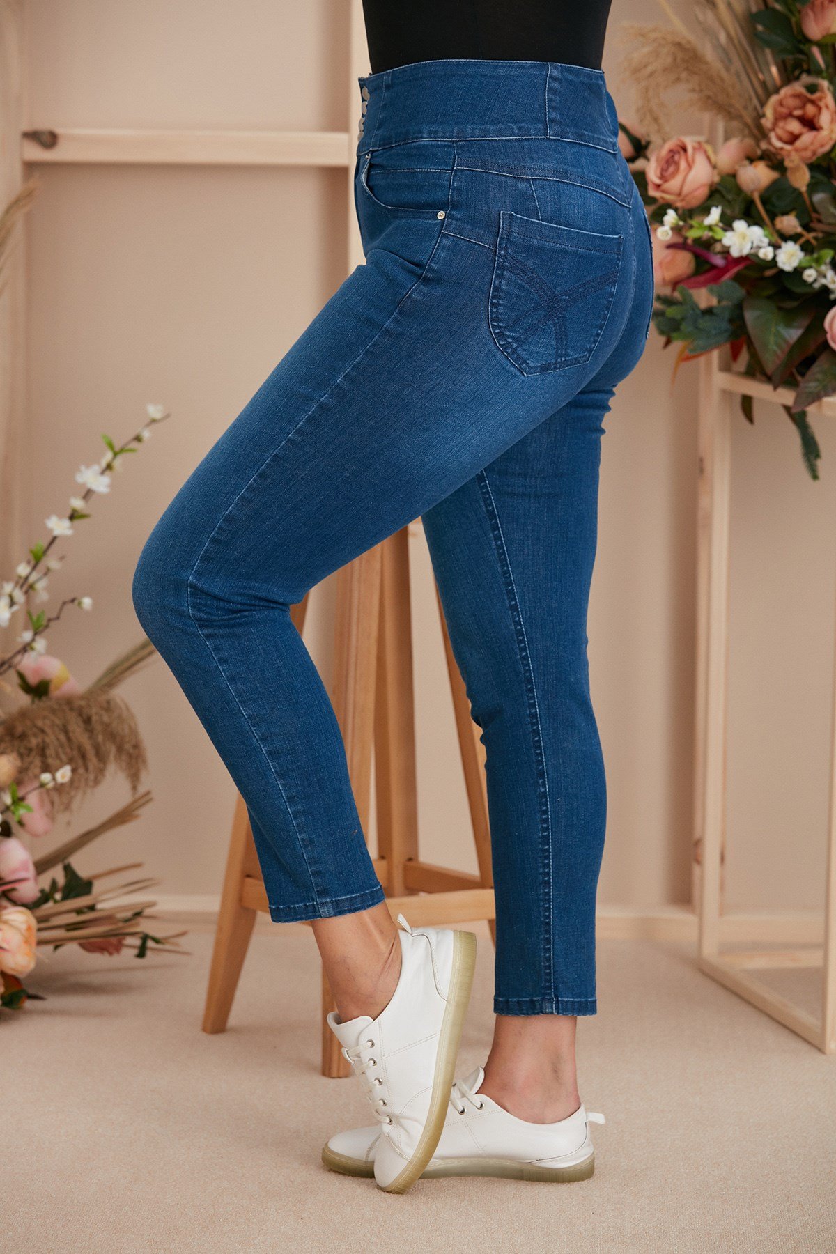 Rmg Yüksek Bel Mavi Büyük Beden Kot Pantolon