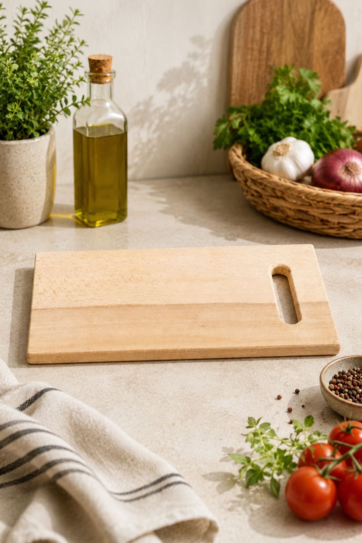 Ahşap Dikdörtgen Kesme Tahtası 34,5x16cm