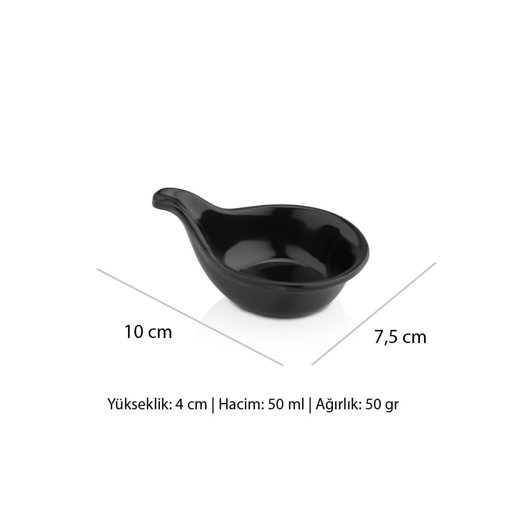 Alezy 520 Termostar Melamin Kaşık Sosluk 10 cm Siyah