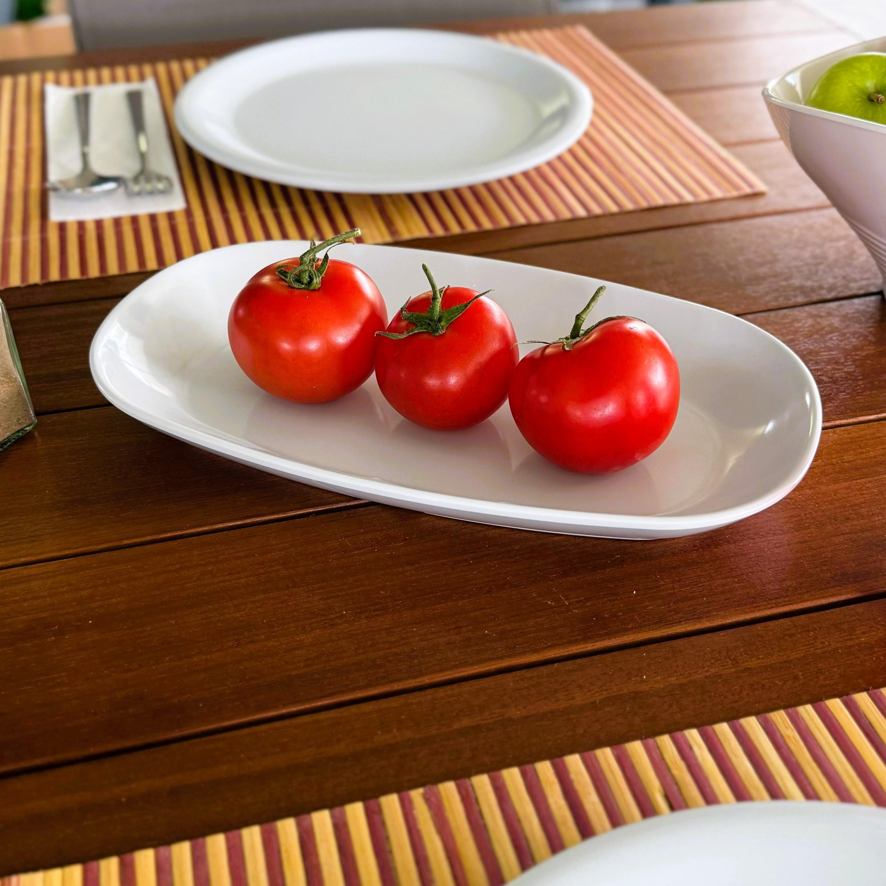 Alezy 608 Termostar Melamin Kayık Tabak 29x17 cm Beyaz