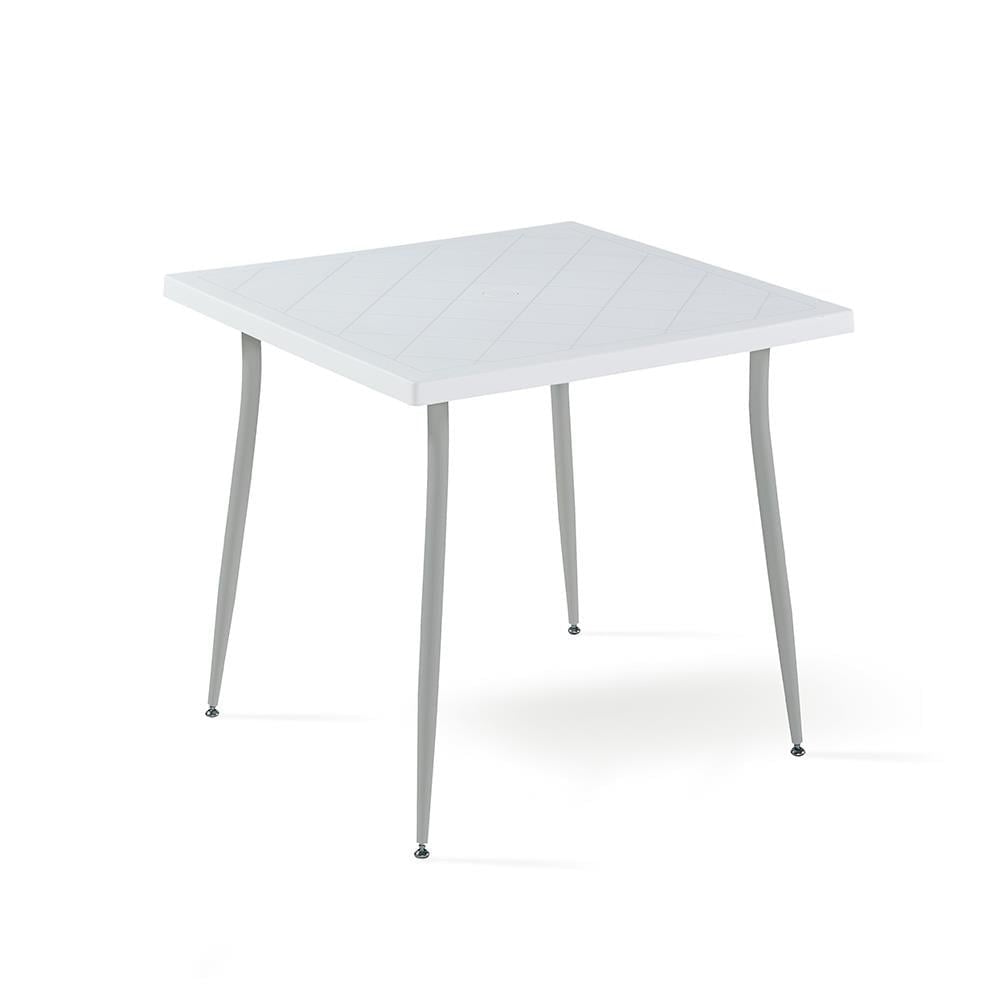 Alezy Carmen 80x80 Metal Gri Ayaklı Masa