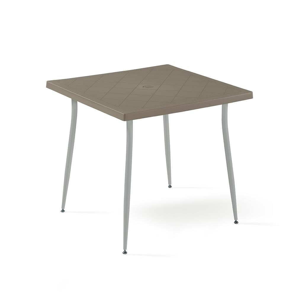 Alezy Carmen 80x80 Metal Gri Ayaklı Masa