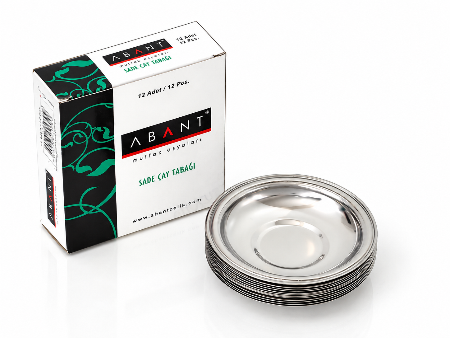 Alezy Çelik Sade Çay Tabağı 10cm 12'li Paket