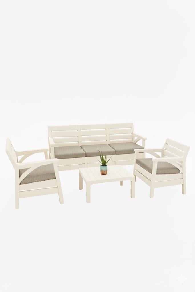 Alezy Hawaii Set - Takım Bahçe Oturma Grubu Minderli - HK810 5 Kişilik