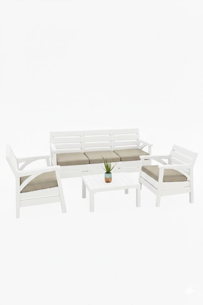 Alezy Hawaii Set - Takım Bahçe Oturma Grubu Minderli - HK810 5 Kişilik