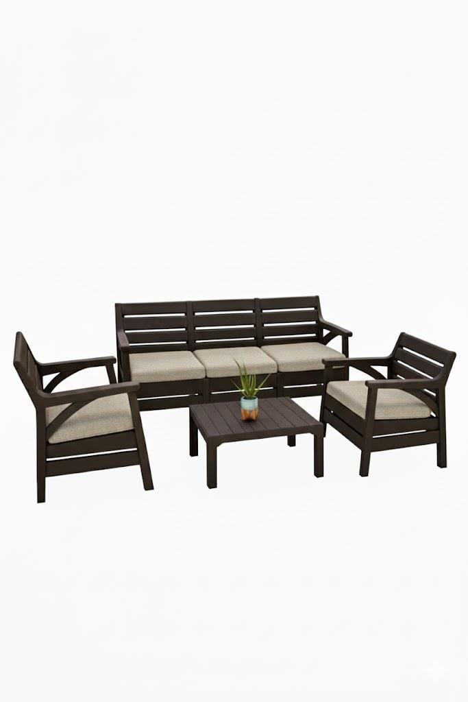 Alezy Hawaii Set - Takım Bahçe Oturma Grubu Minderli - HK810 5 Kişilik