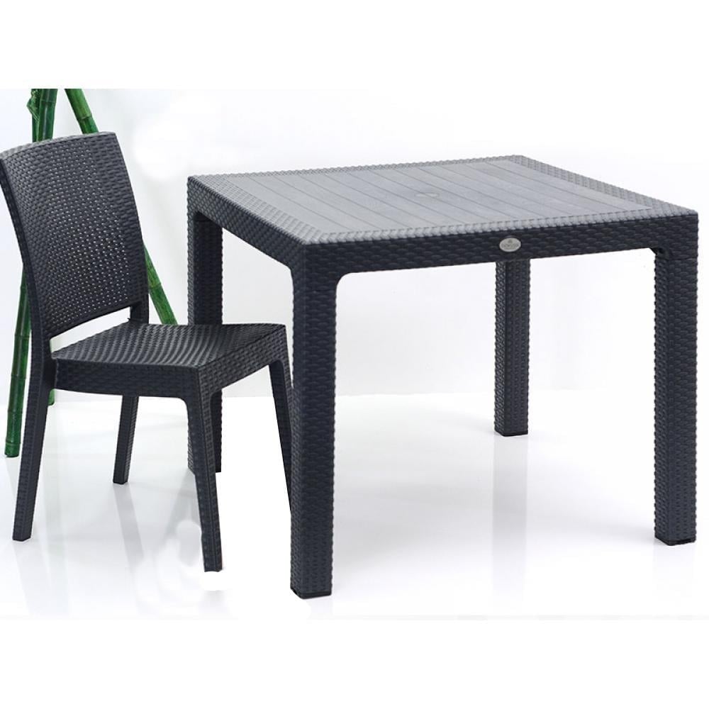 Alezy R001 Rattan Camsız Masa 90x90cm