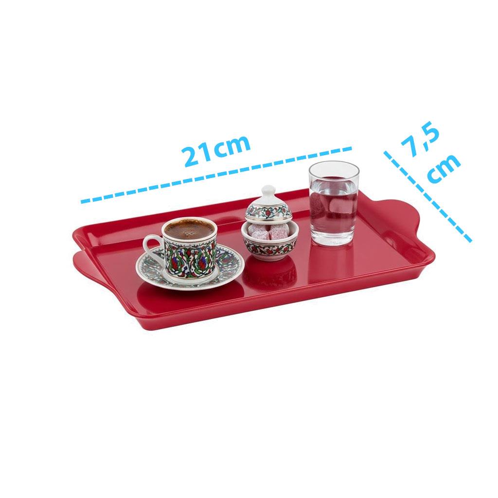 Göreme 500 Termostar Melamin Kahve Sunum Tepsisi Kırılmaz Melamin Tek Kişilik 21x7,5 cm