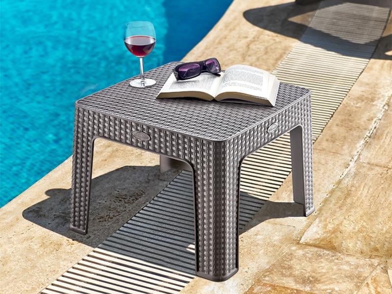 Holiday HS700 Monoblok Rattan Plaj Sehpası Cappucino