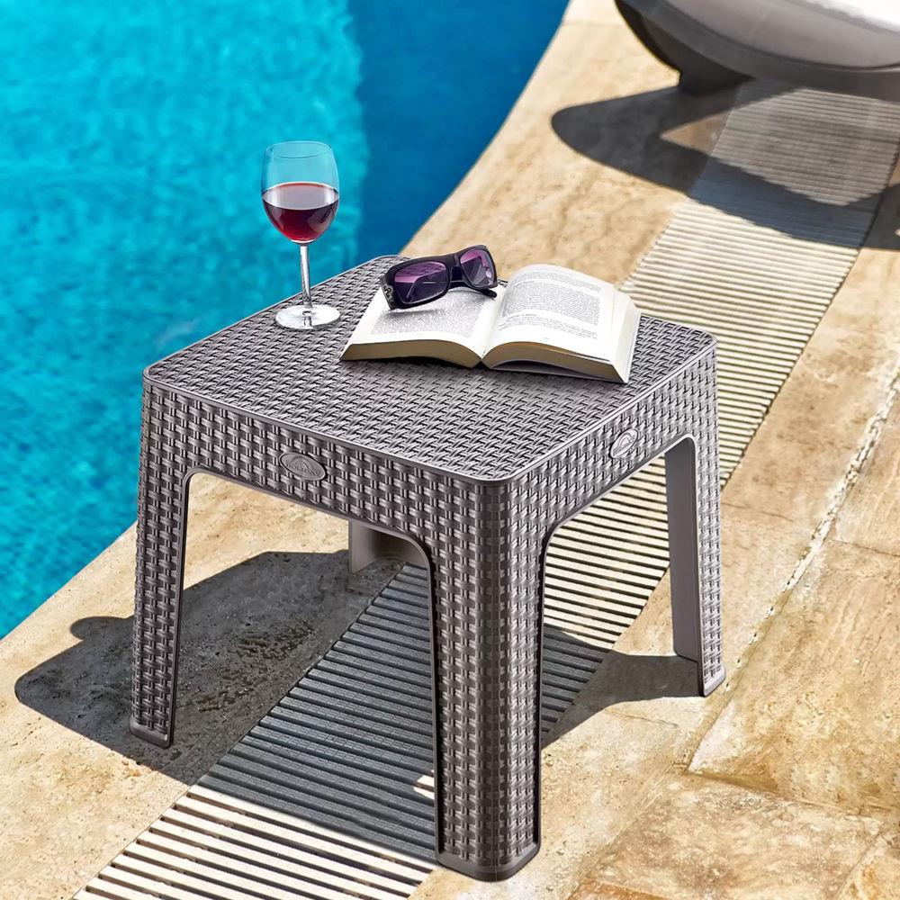 Holiday HS700 Monoblok Rattan Plaj Sehpası Gri 