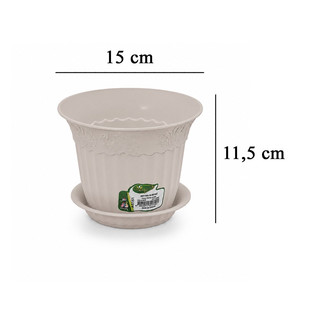 Irak Garden Flowers  AS151 Renkli Dekoratif Antik Saksı 1.1 Litre