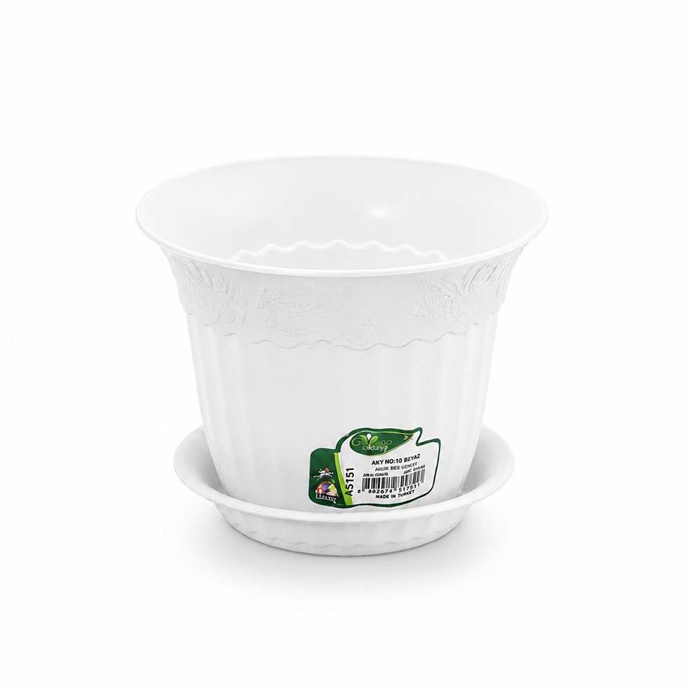 Irak Garden Flowers  AS151 Renkli Dekoratif Antik Saksı 1.1 Litre