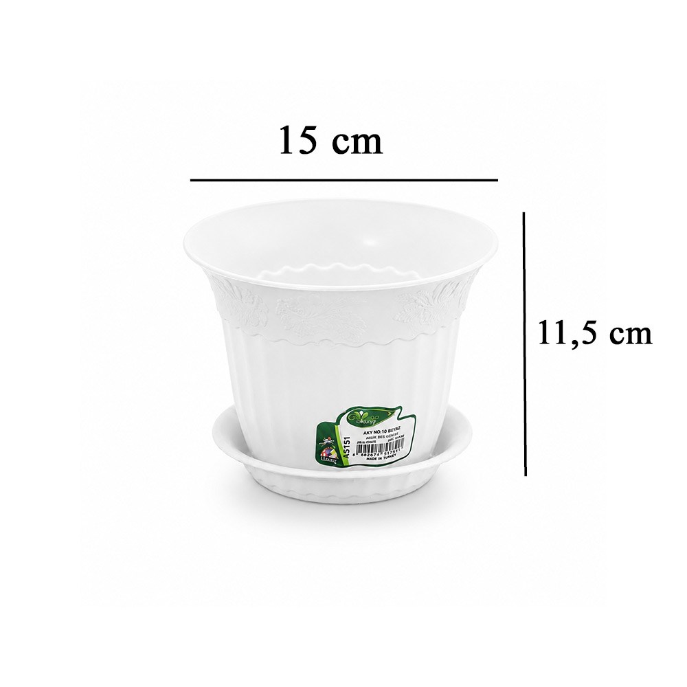 Irak Garden Flowers  AS151 Renkli Dekoratif Antik Saksı 1.1 Litre