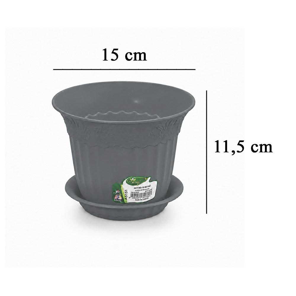 Irak Garden Flowers  AS151 Renkli Dekoratif Antik Saksı 1.1 Litre