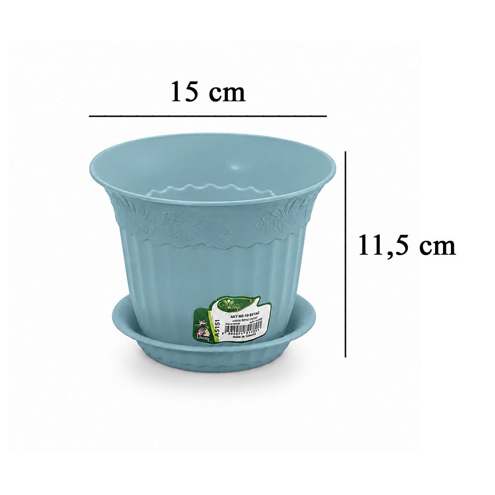 Irak Garden Flowers  AS151 Renkli Dekoratif Antik Saksı 1.1 Litre