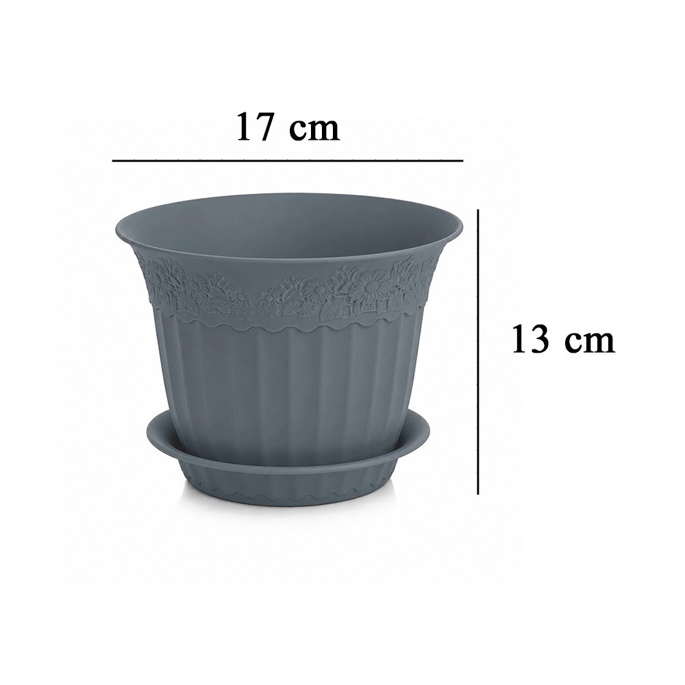 Irak Garden Flowers  AS152 Renkli Dekoratif Antik Saksı 1.75 Litre