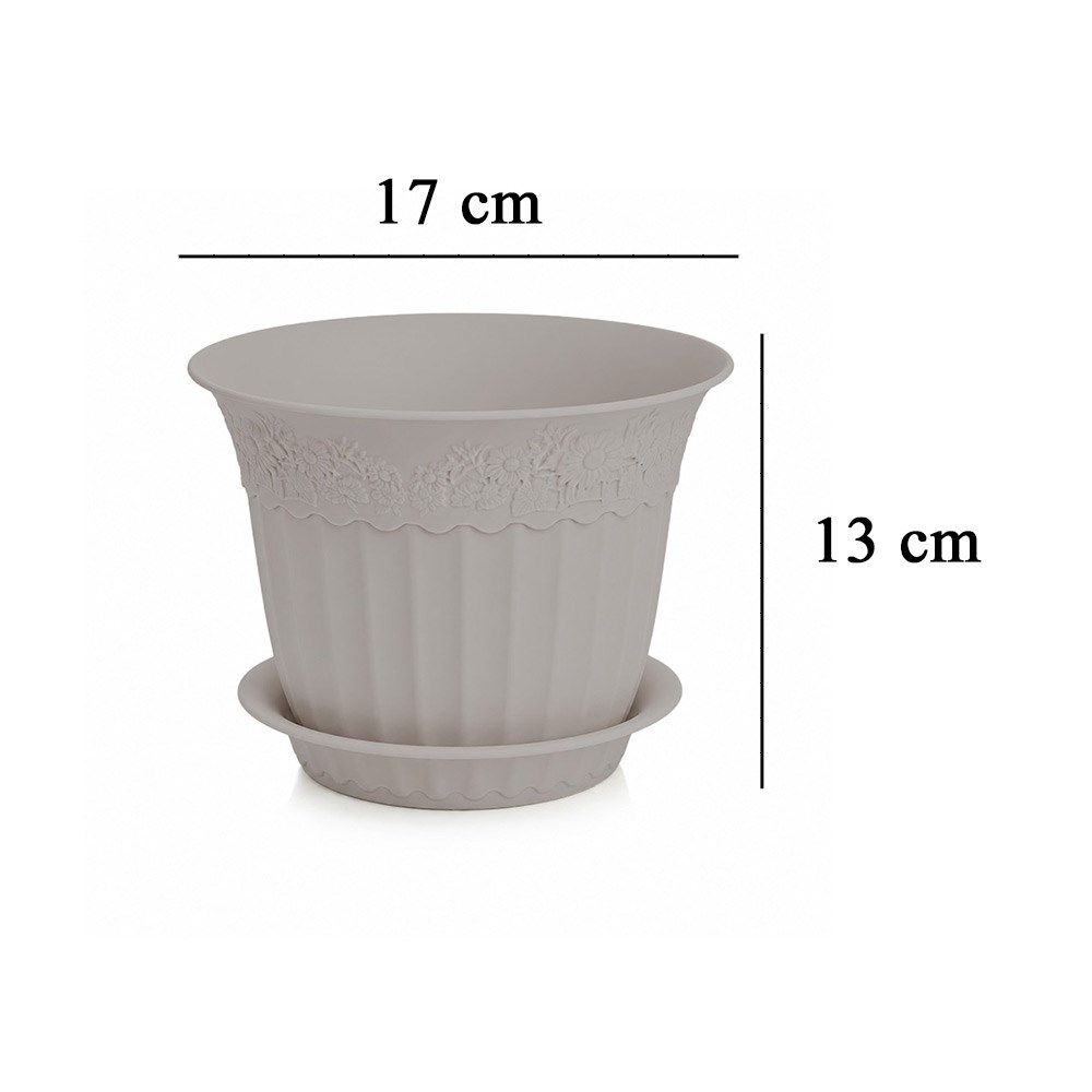 Irak Garden Flowers  AS152 Renkli Dekoratif Antik Saksı 1.75 Litre