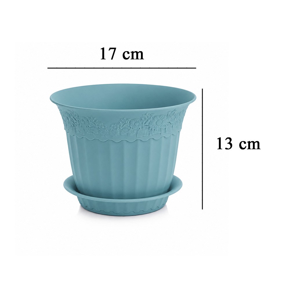 Irak Garden Flowers  AS152 Renkli Dekoratif Antik Saksı 1.75 Litre