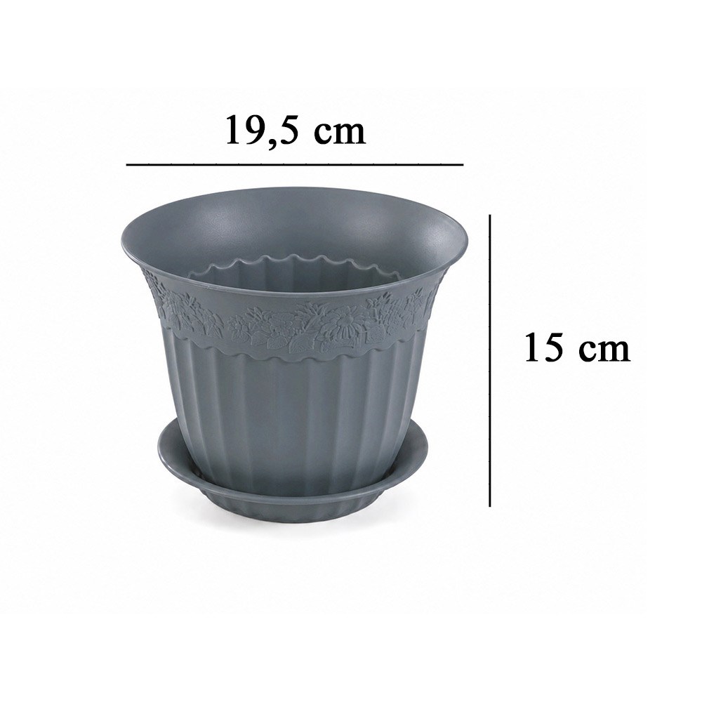 Irak Garden Flowers AS153 Renkli Dekoratif Antik Çiçek ve Bitki Saksısı 2.5 Litre