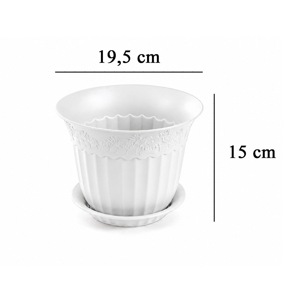 Irak Garden Flowers AS153 Renkli Dekoratif Antik Çiçek ve Bitki Saksısı 2.5 Litre