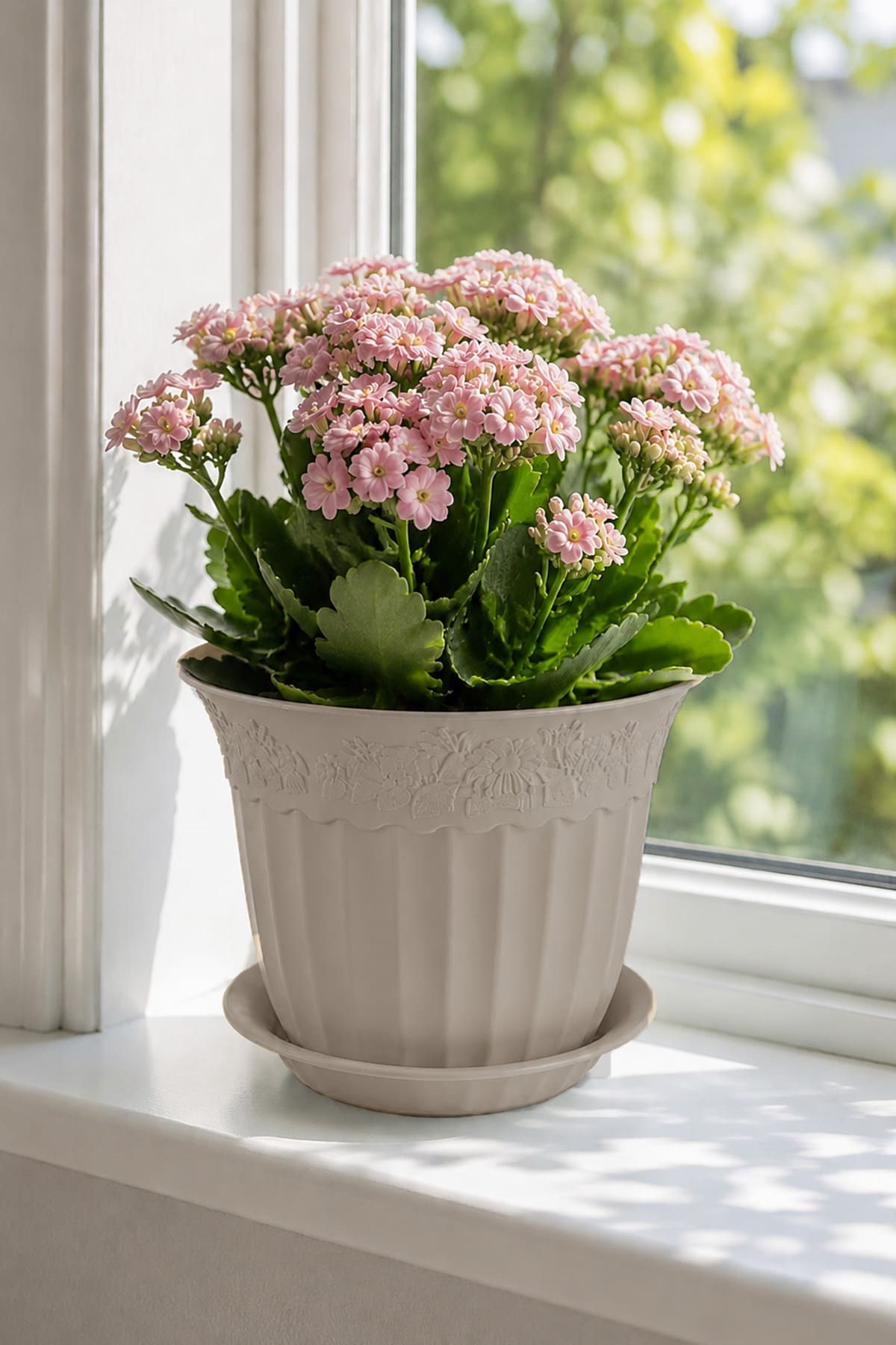 Irak Garden Flowers AS153 Renkli Dekoratif Antik Çiçek ve Bitki Saksısı 2.5 Litre