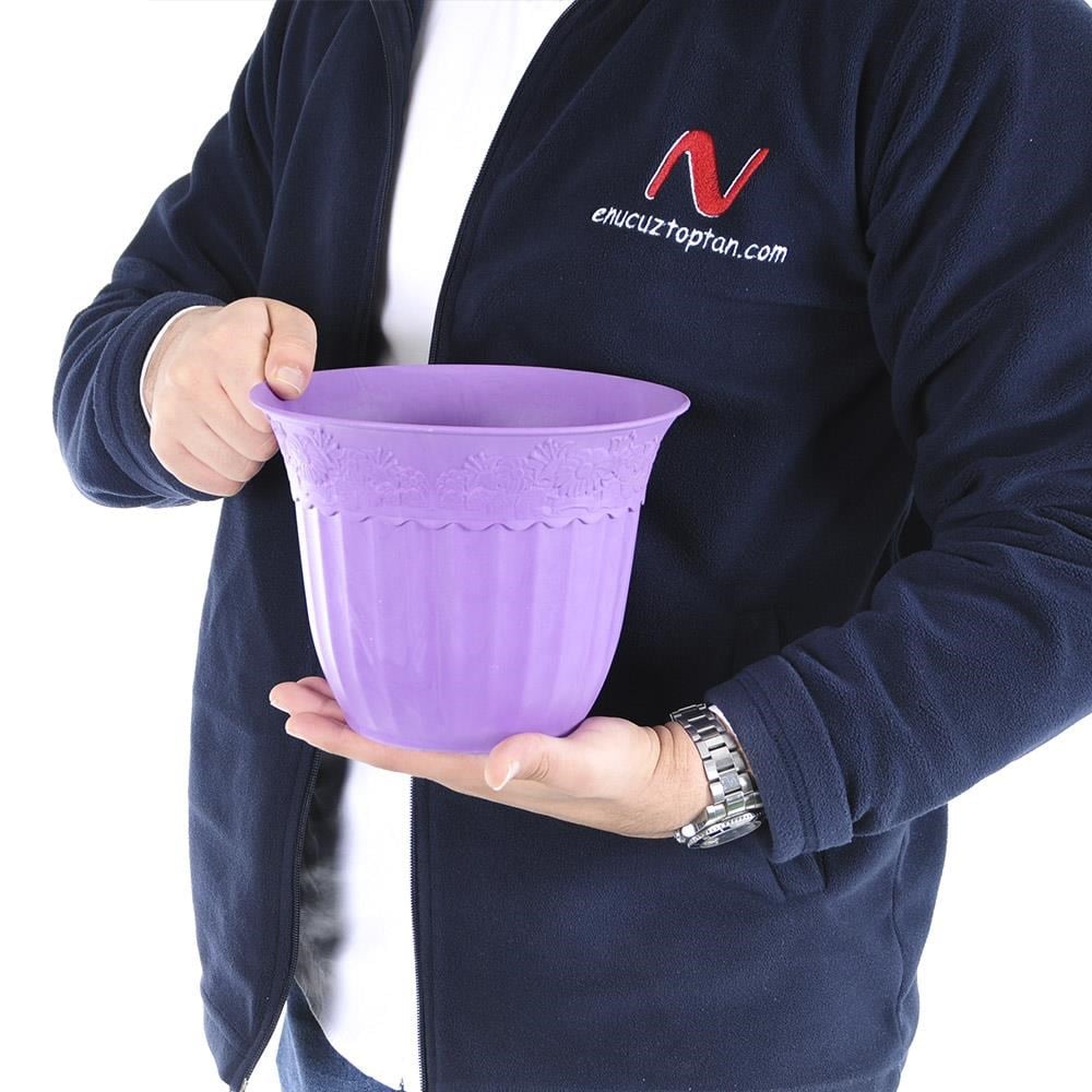 Irak Garden Flowers AS153 Renkli Dekoratif Antik Çiçek ve Bitki Saksısı 2.5 Litre