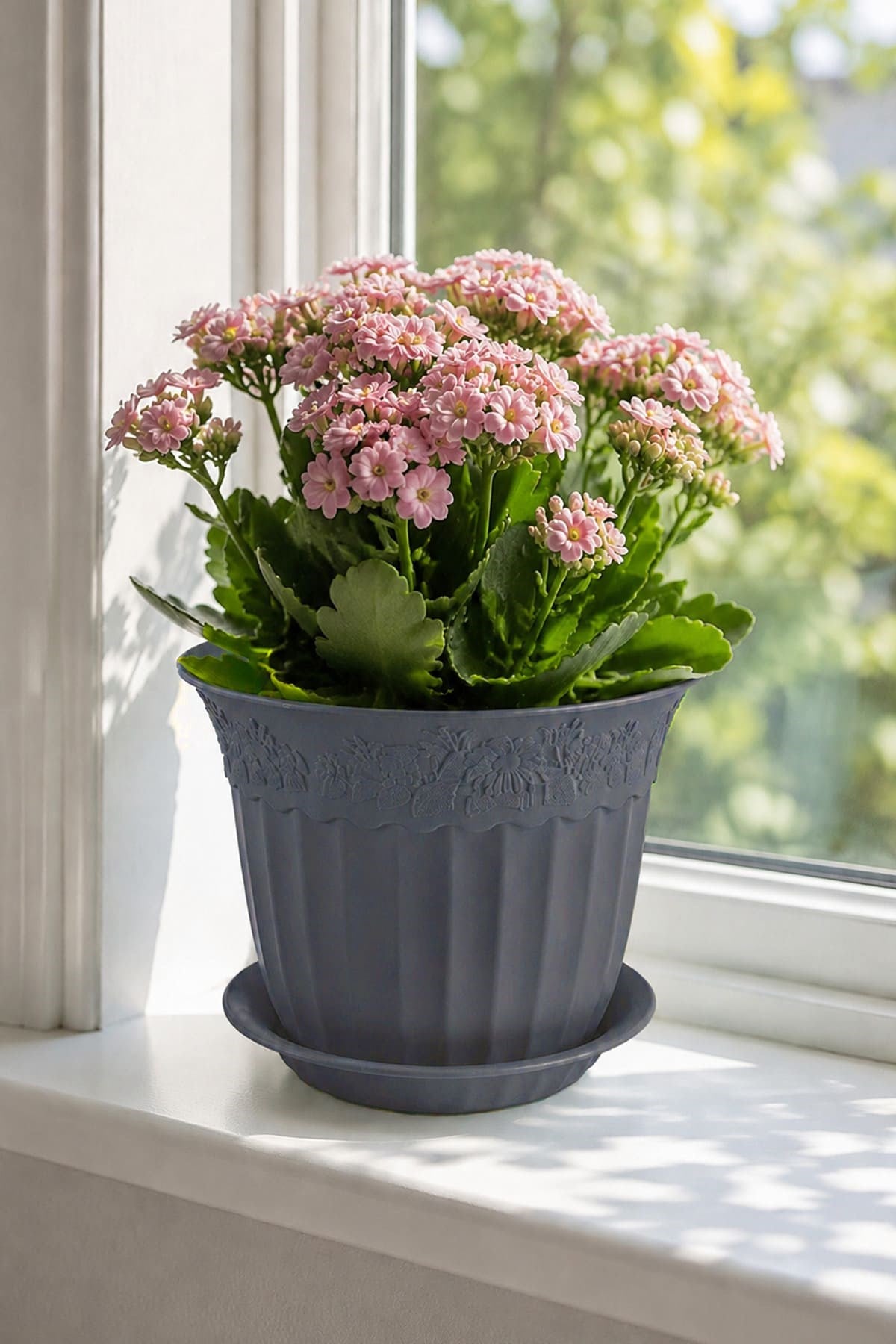 Irak Garden Flowers AS153 Renkli Dekoratif Antik Çiçek ve Bitki Saksısı 2.5 Litre
