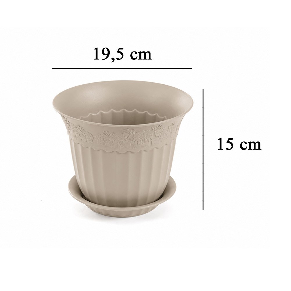 Irak Garden Flowers AS153 Renkli Dekoratif Antik Çiçek ve Bitki Saksısı 2.5 Litre