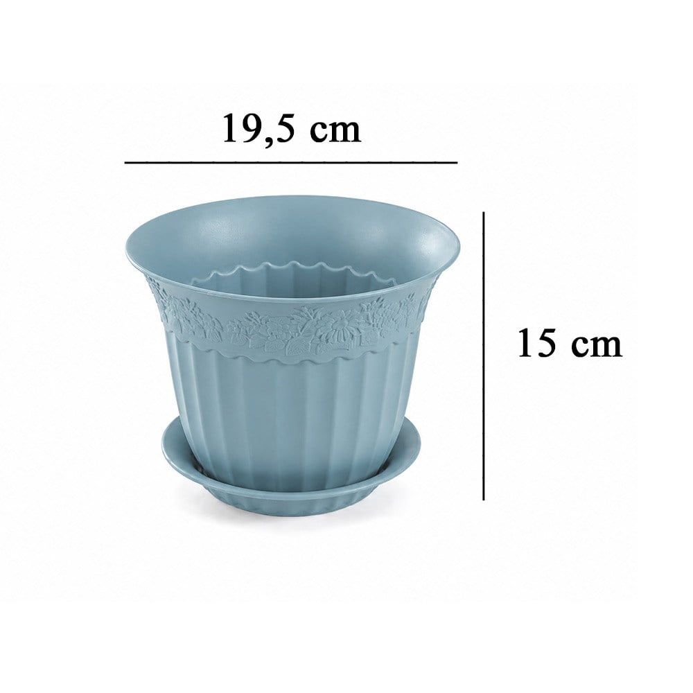 Irak Garden Flowers AS153 Renkli Dekoratif Antik Çiçek ve Bitki Saksısı 2.5 Litre