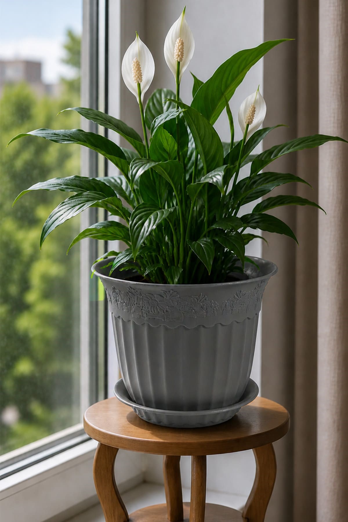 Irak Garden Flowers AS154 Renkli Dekoratif Antik Çiçek ve Bitki Saksısı 5.25 Litre