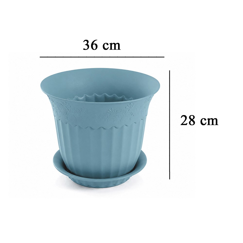 Irak Garden Flowers AS156 Renkli Dekoratif Antik Saksı 16.75 Litre