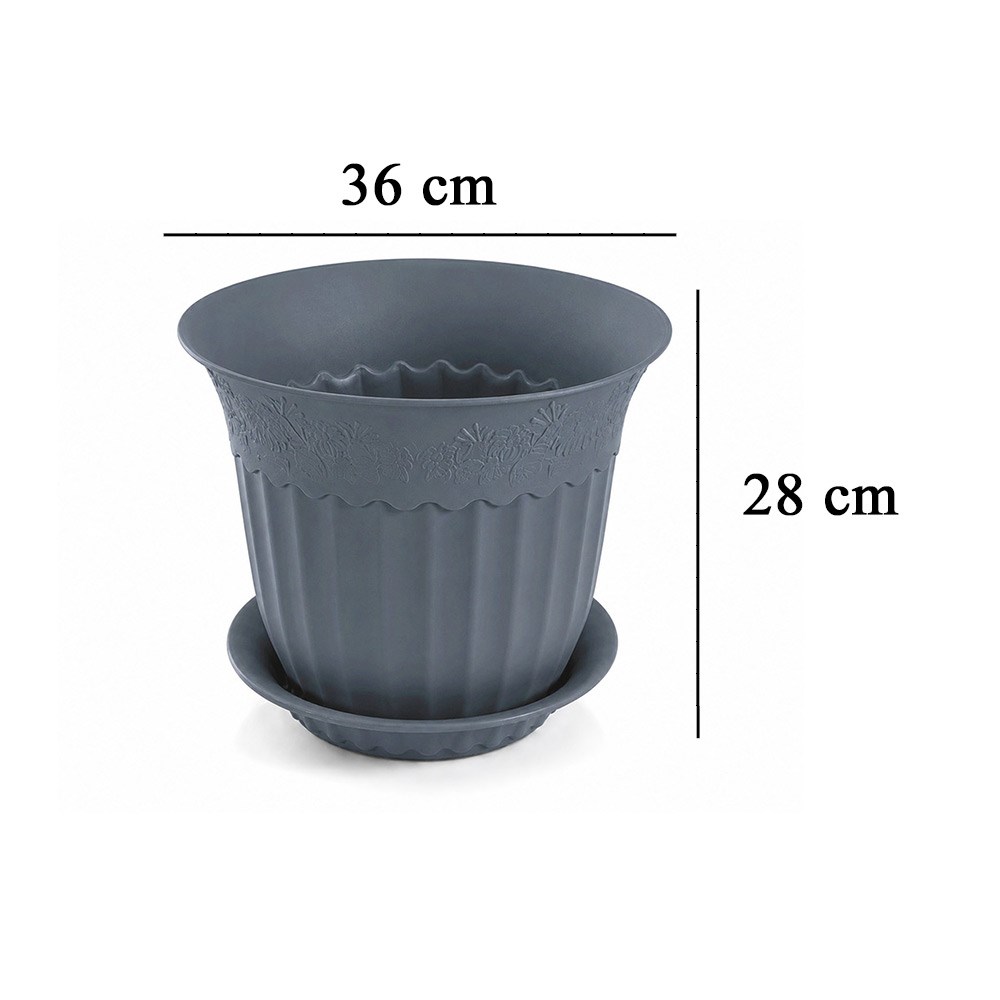 Irak Garden Flowers AS156 Renkli Dekoratif Antik Saksı 16.75 Litre