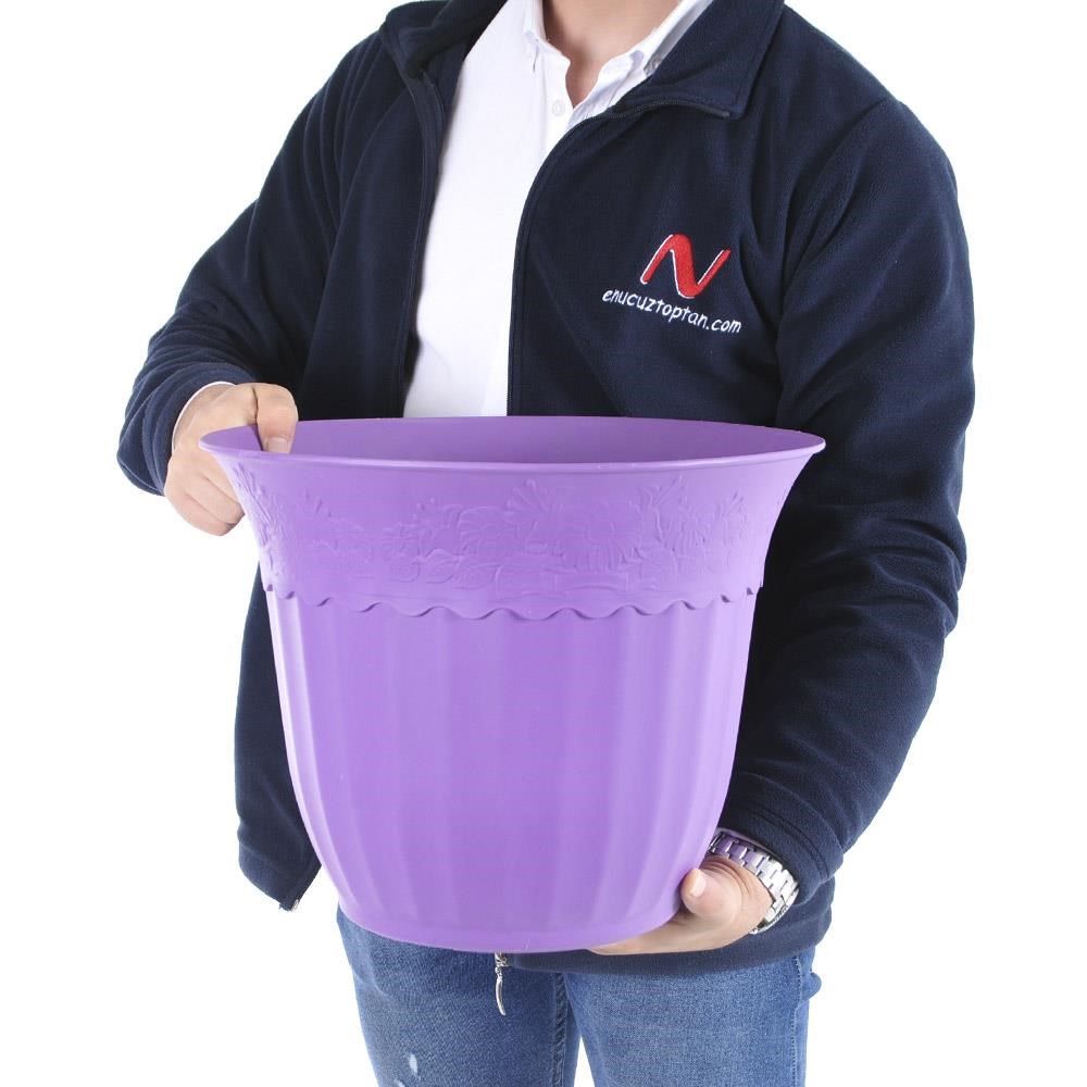 Irak Garden Flowers AS156 Renkli Dekoratif Antik Saksı 16.75 Litre