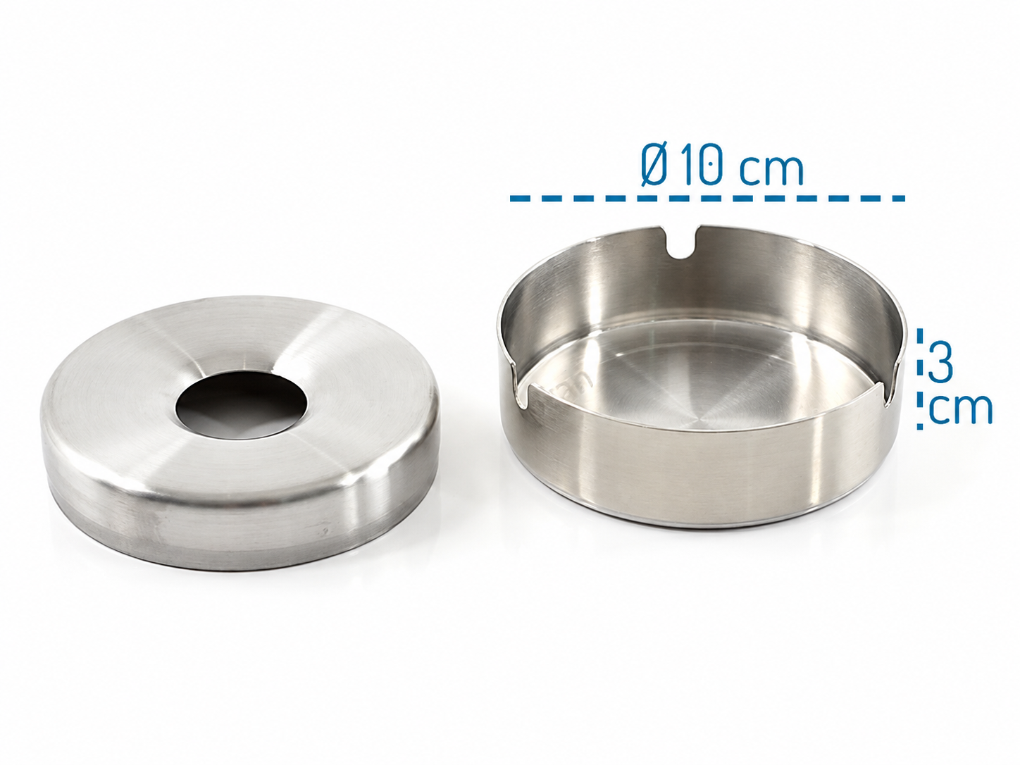 Küllük 430 Çelik İç Kapaklı Yuvarlak Kül Tablası 10cm