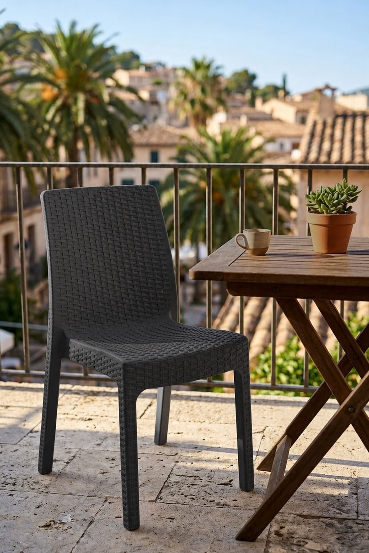 Lilyum Rattan Desenli Bahçe ve Balkon Sandalye