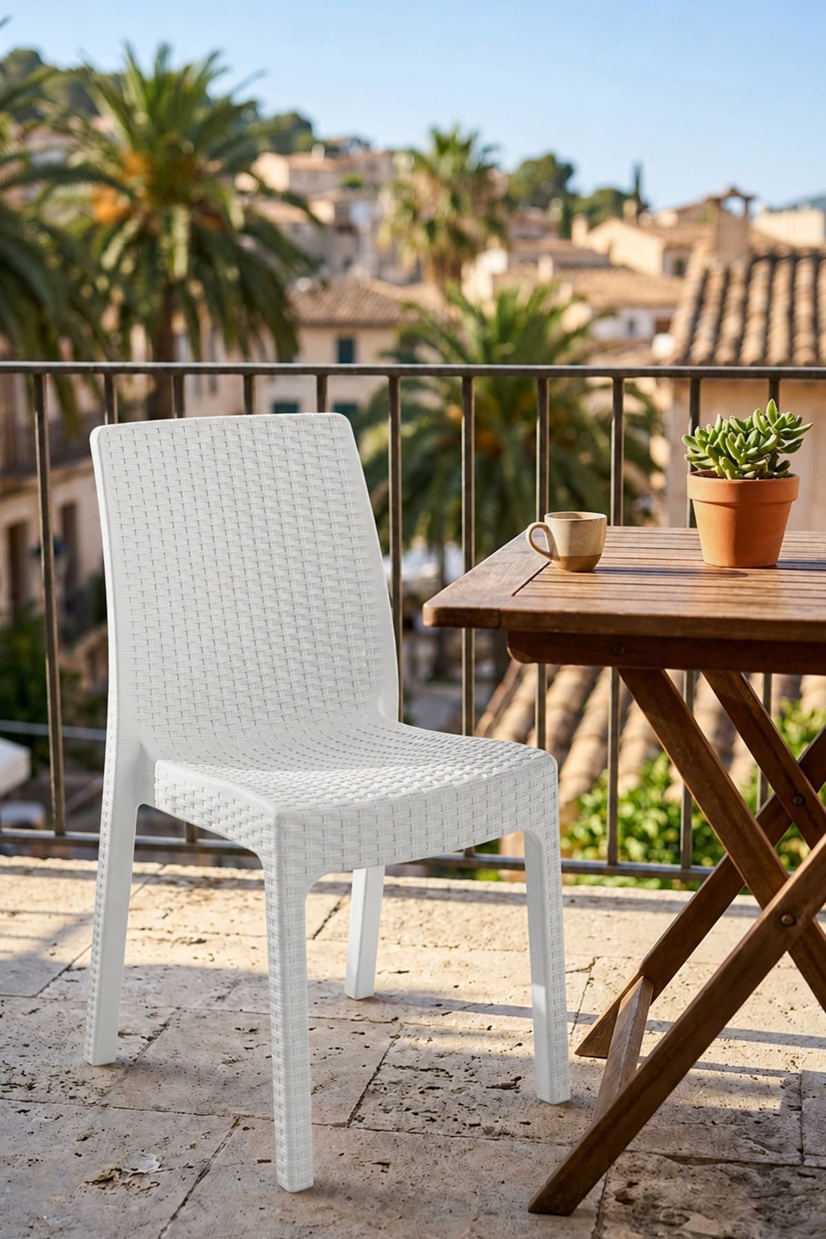 Lilyum Rattan Desenli Bahçe ve Balkon Sandalye