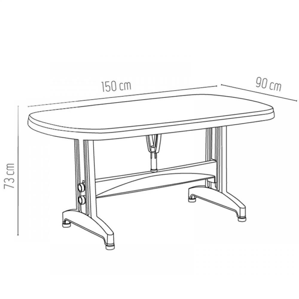 Nova HM100 Oval Masa 90x150cm Yeşil