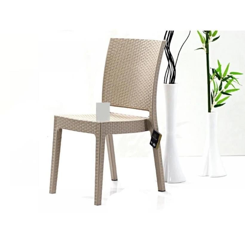 Novussi 90x150 Camlı Masa + 6 Adet Nice Koltuk Masa Takımı Cappucino